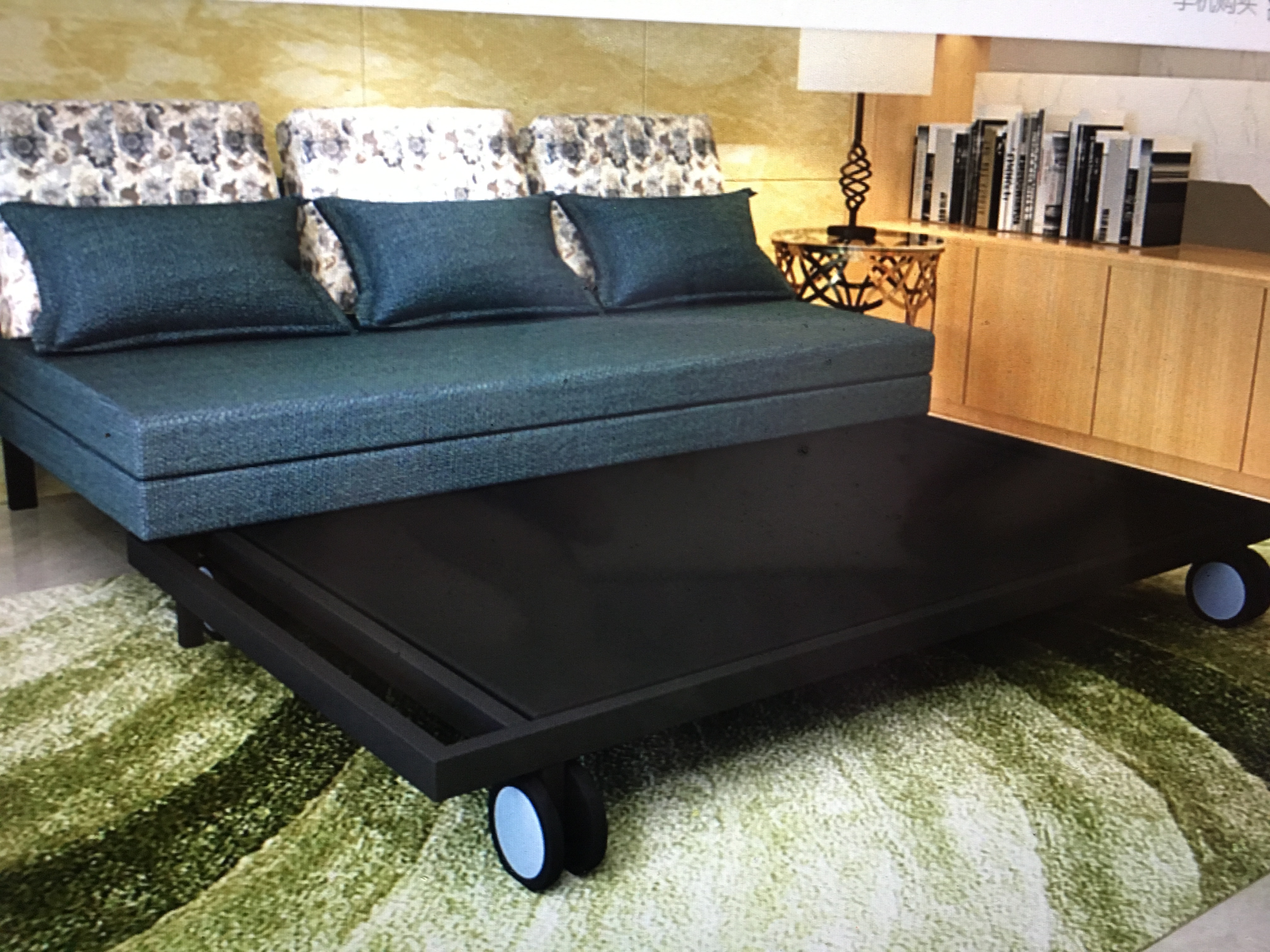 9成新1米5宽2米长沙发床800出售_2