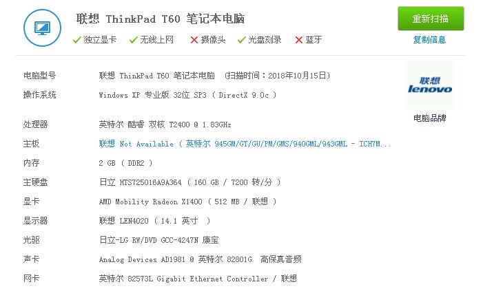 闲置ThinkPad T60笔记本转
