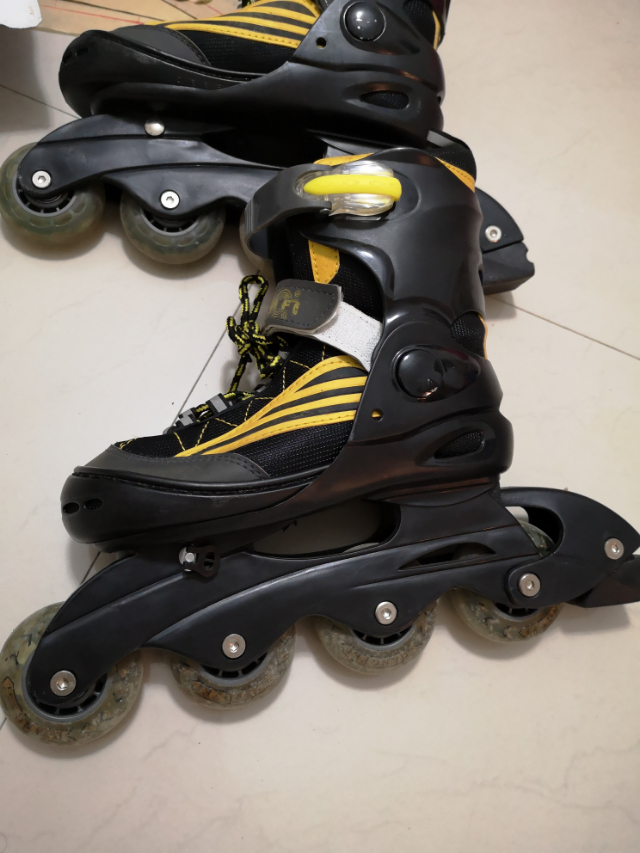 强飞溜冰鞋 黄色 M号（35-38码）_2