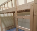寝室用单人双层实木床